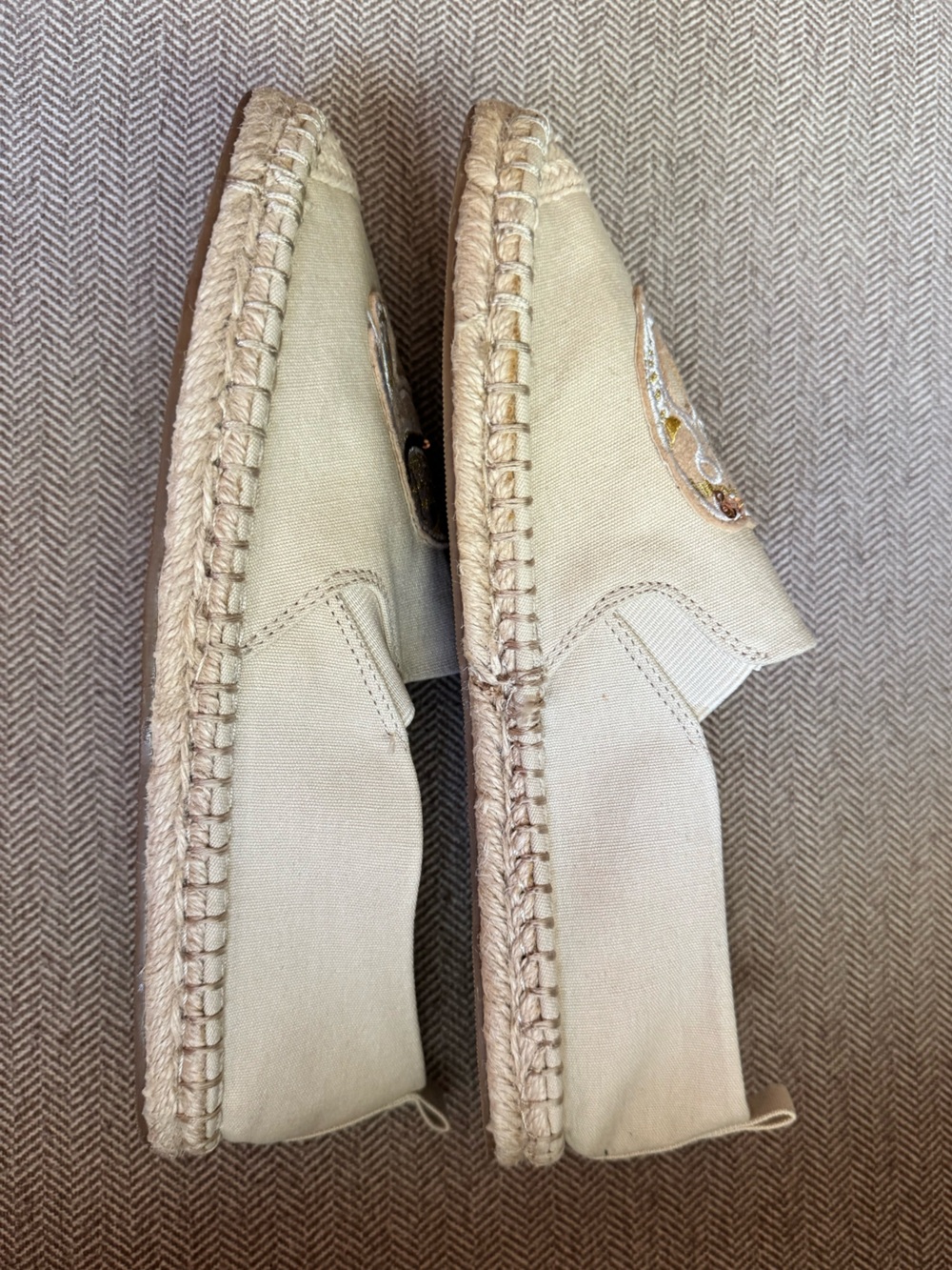 Crown & Ivy “Skylar”  Elephant Canvas Espadrille Loafers in Natural/Ivory - 8.5 - Picture 7 of 12